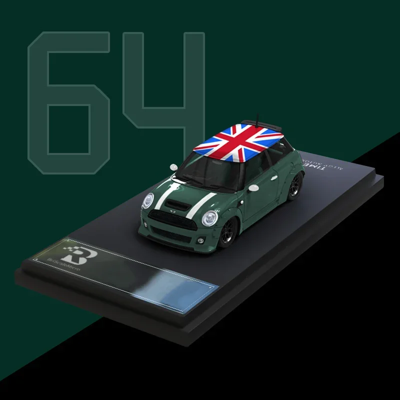 

Time Micro 1:64 LBWK MINI R56 British Irish Green Alloy Diorama Car Model Collection Miniature Carros Toys In Stock TM