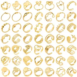 Anillos De Acero inoxidable para hombres y mujeres, joyería ajustable, estrella, mal De ojo, corazones, anillo De fiesta