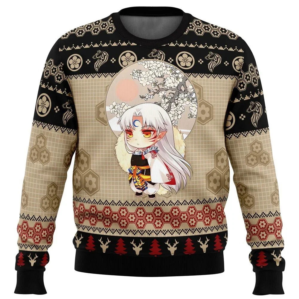 Inuyasha Sprites Ugly Christmas Sweater Gift Santa Claus Pullover Men 3D Sweatshirt And Top Autumn And Winter Clothi