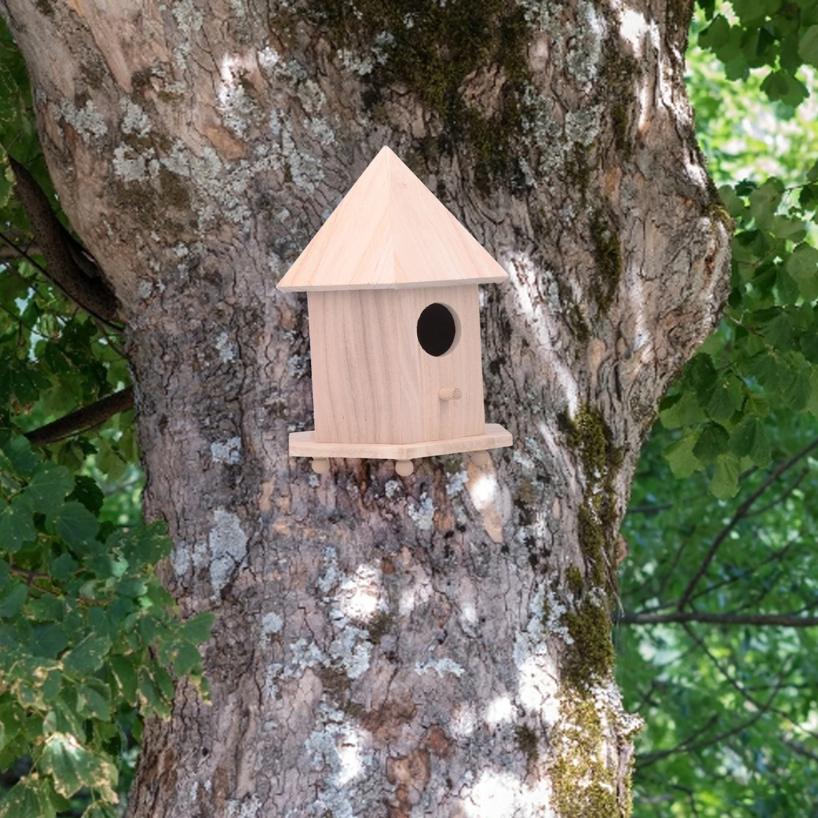 Scatola di nidificazione per mangiatoia per uccelli in legno con staffa per la decorazione del Patio del giardino all'aperto