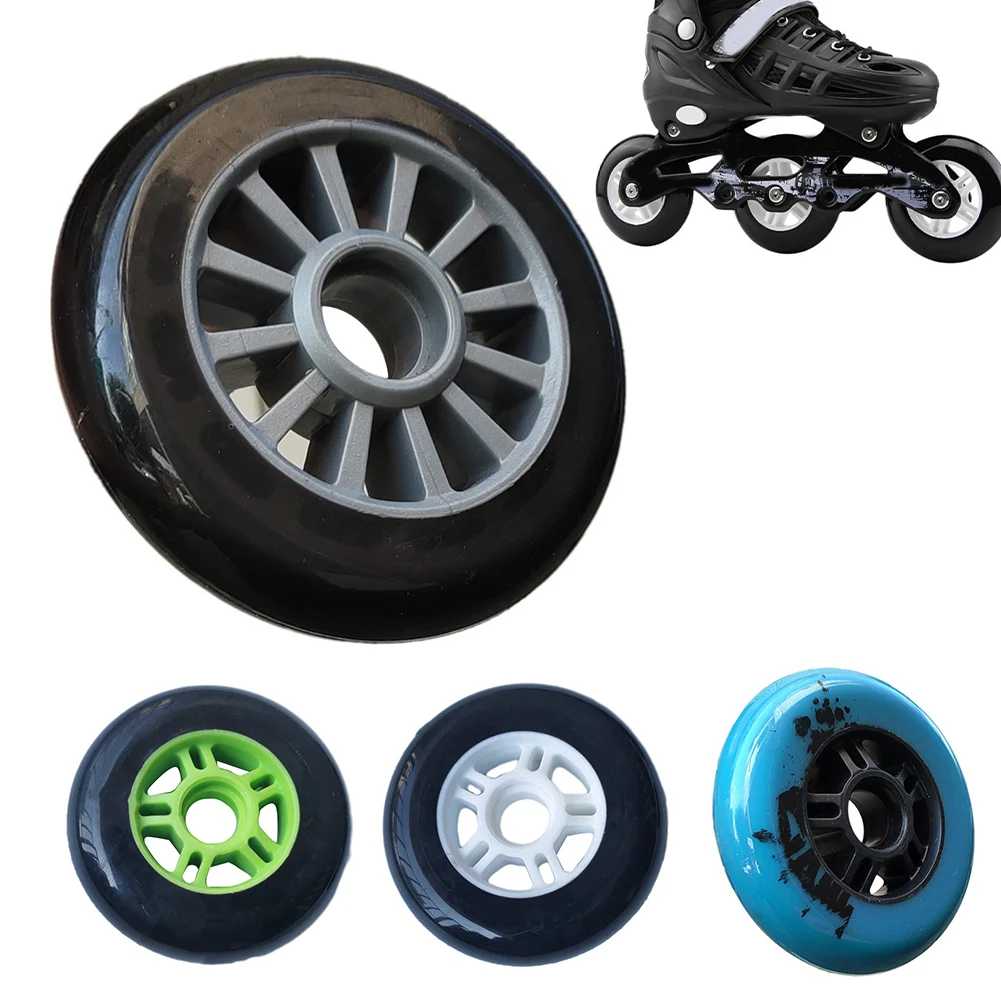 Roda de Skate Inline com Rolamentos, Sola da Roda Traseira de Alta Elasticidade, Rodas Flash Resistentes ao Desgaste para Sapatos de Patinação, 85A, 100mm