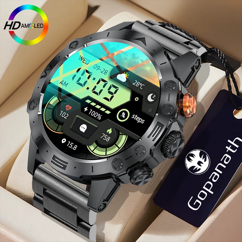 

Sports Smartwatch for Men Bluetooth Call Blood Pressure Heart Rate for Men Watch 1.53 "AMOLED screen 360*360 Waterproof smartwat