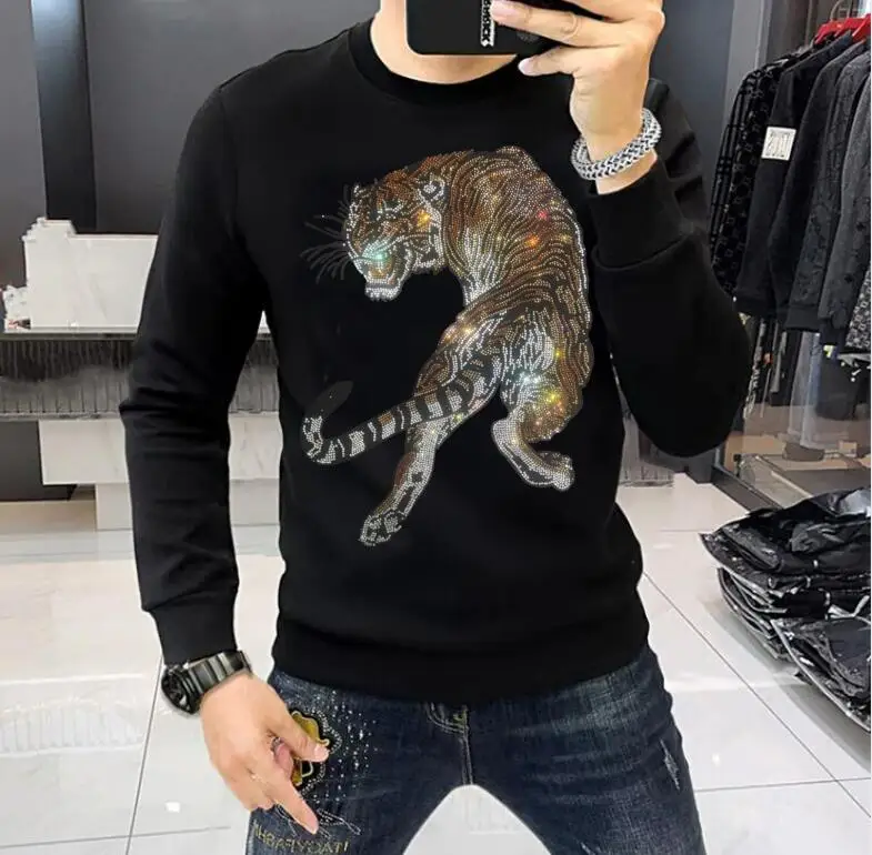 

Men's drop shipping Casual Clothing Designer Rhinestone Sweatshirts