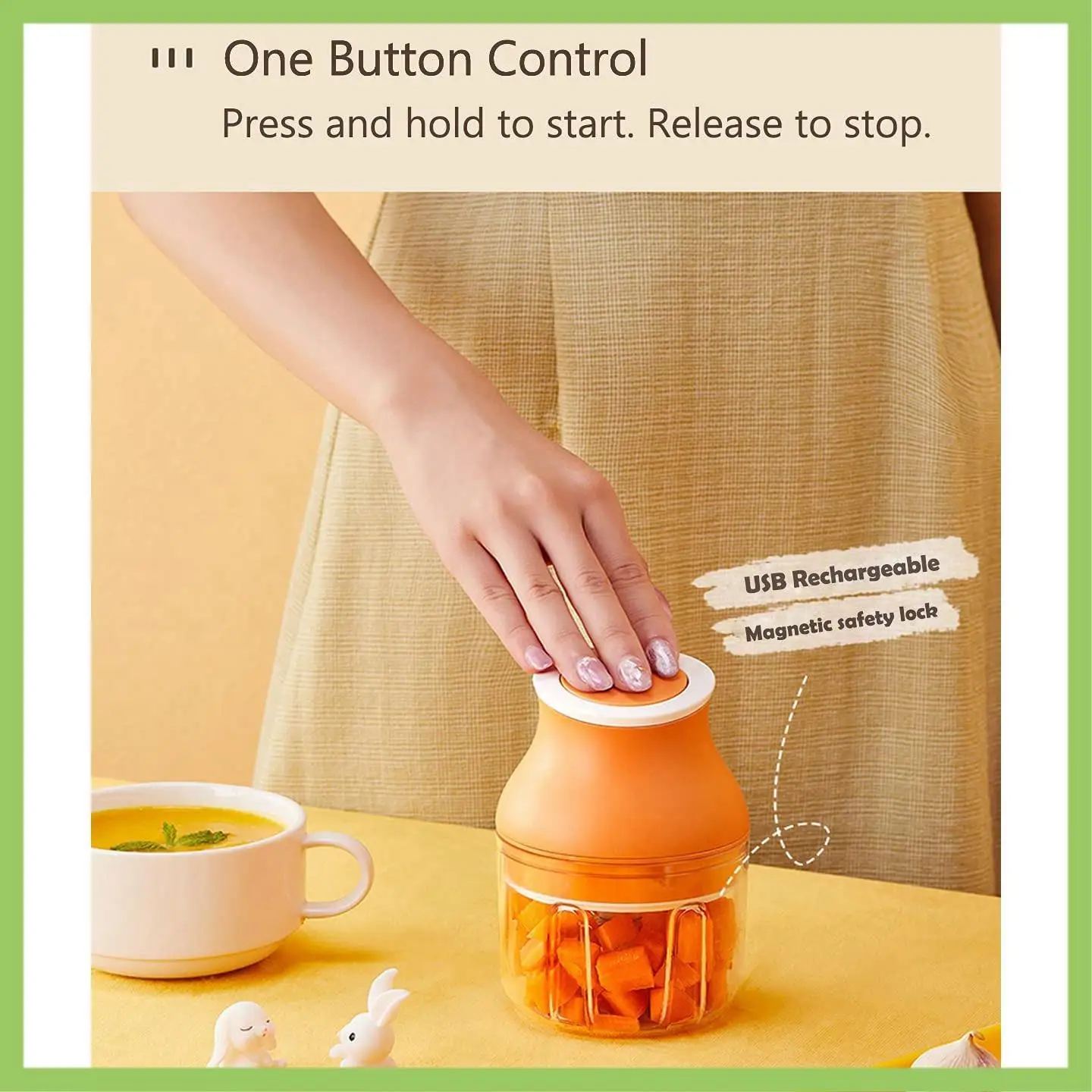 

Electric Garlic Chopper Mini Food Processor Presses Onions Chopper Masher Portable Blender Cutter Mincer