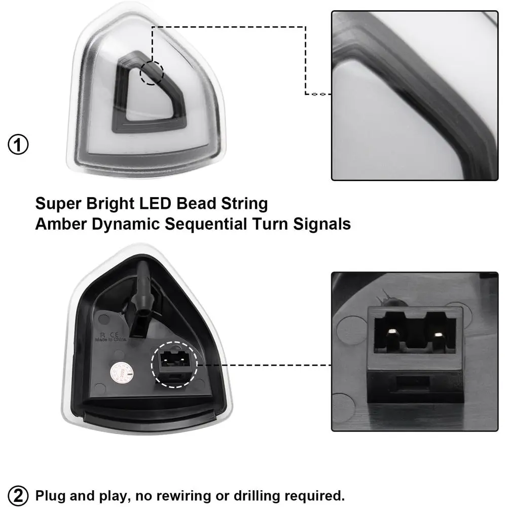 مصابيح إشارة الانعطاف LED كهرمانية 1500/2500/3500، متوافقة مع 2010-2023 1500، 2019-2022 كلاسيكي، 2010-2018 2500، 2010-2021 3500 (C) #5