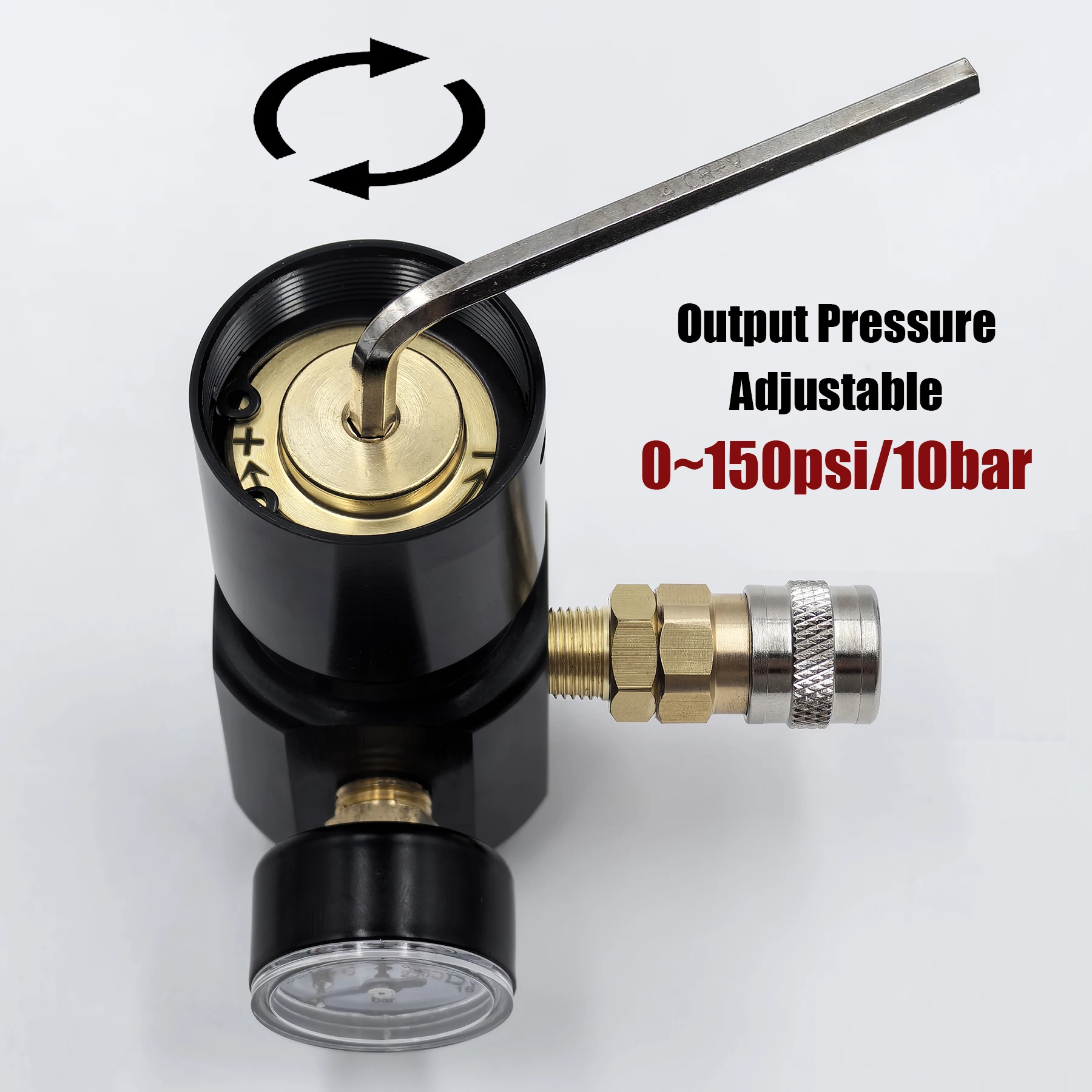 Imagem -05 - Regulador de Baixa Pressão do ar Hpa Regulador Portátil Micro Co2 Adaptador Padrão Americano Ferramentas Pneumáticas 0150psi
