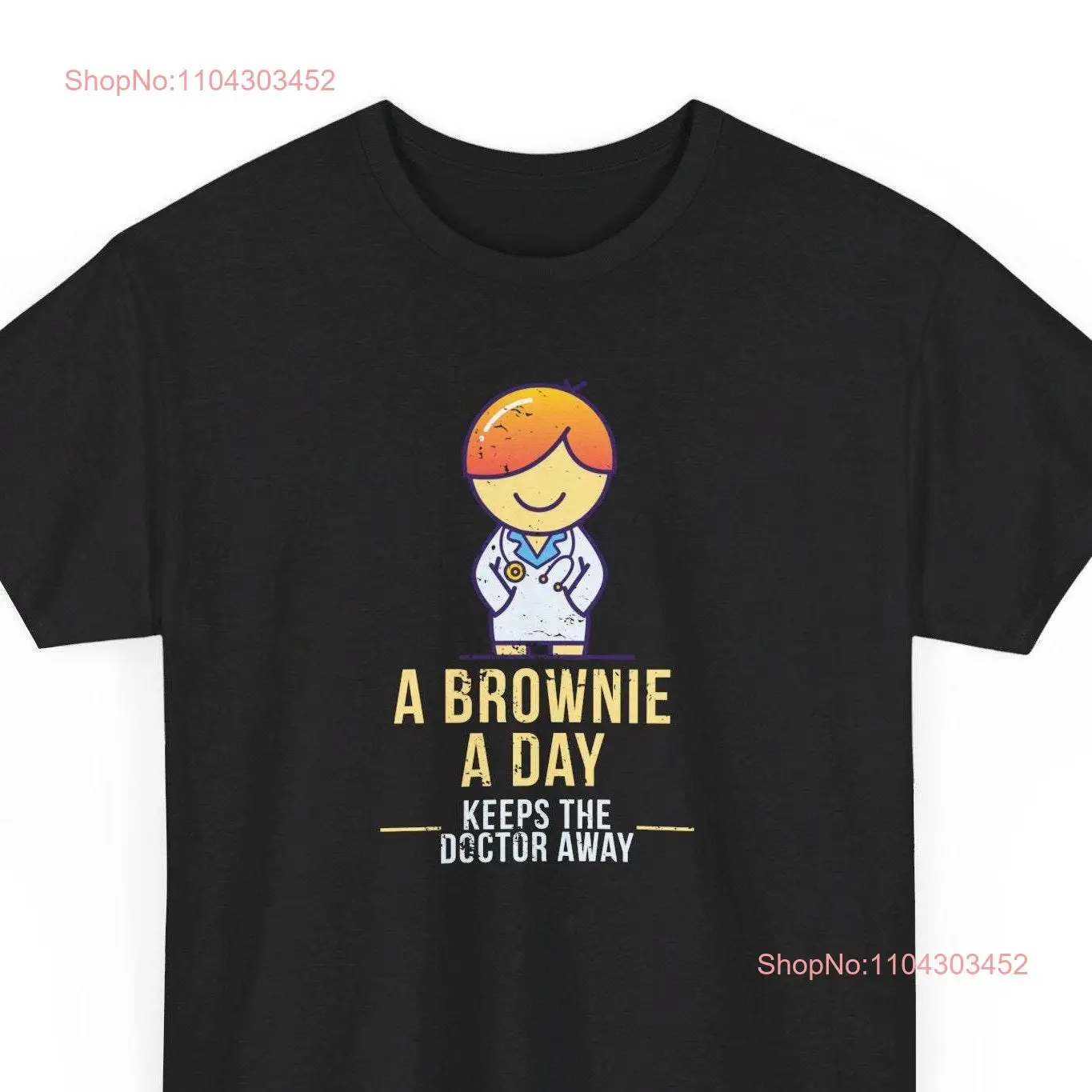 Футболка Brownie Lover a Day Keeps the Doctor away Funny DesserT Sweet Tooth Humor для влюбленных с длинными или короткими рукавами