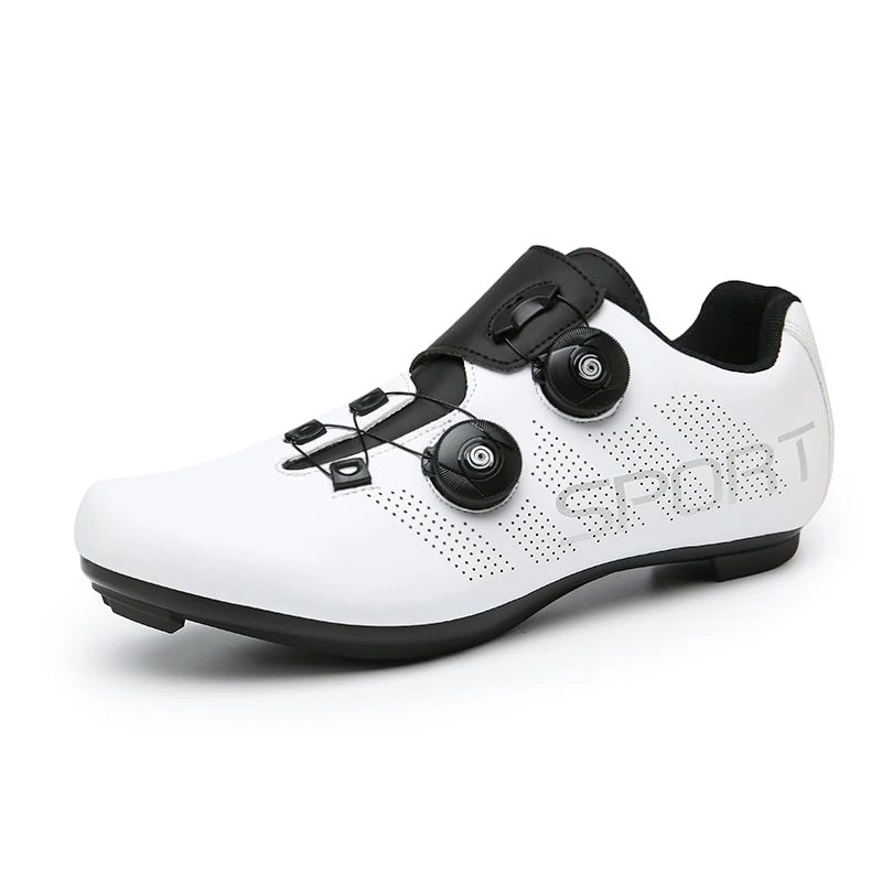 Men's Cycling Shoes Road Mountain Bike Lock Shoes Double Knob Fast Rotating Buckle Breathable Non‑Slip Bicycle Sneakers 36‑47