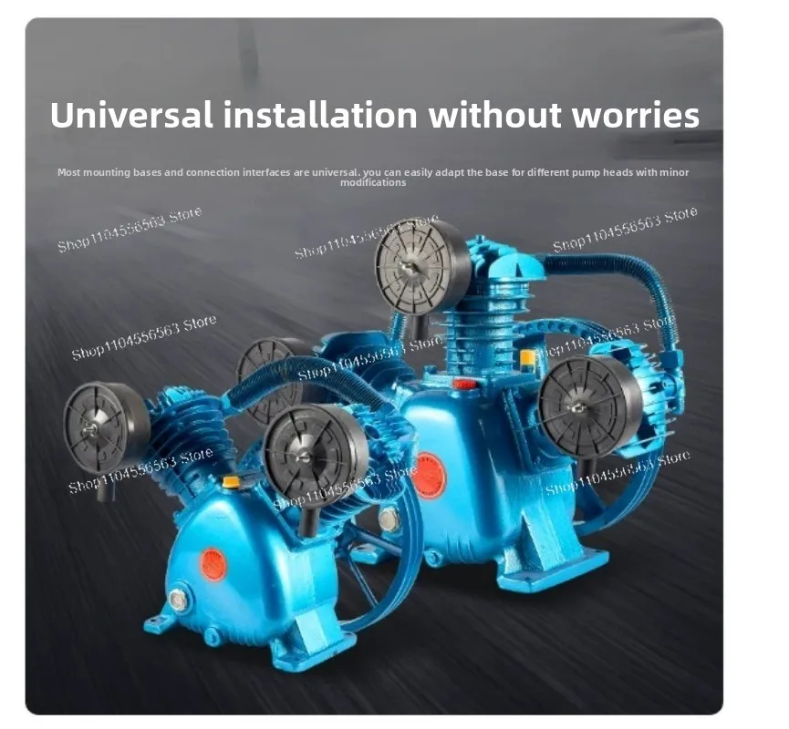 Universal Piston Air Compressor Head Air Pump Pump Head Three Bars Double Cylinder Head High Pressure Air Compressor Accessories