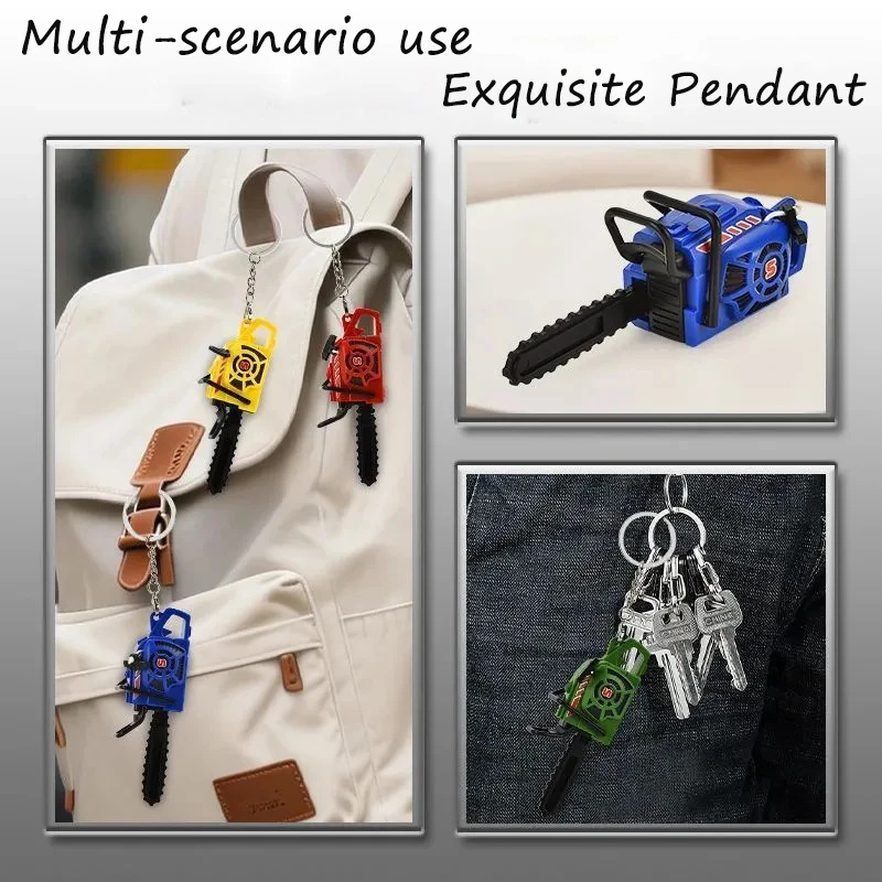 /Mini Chainsaw Keychain Stress Relief Toy for Keys Backpack Bag Realistic Chainsaw Toy Funny Gadget Chainsaw Key Ring Gift
