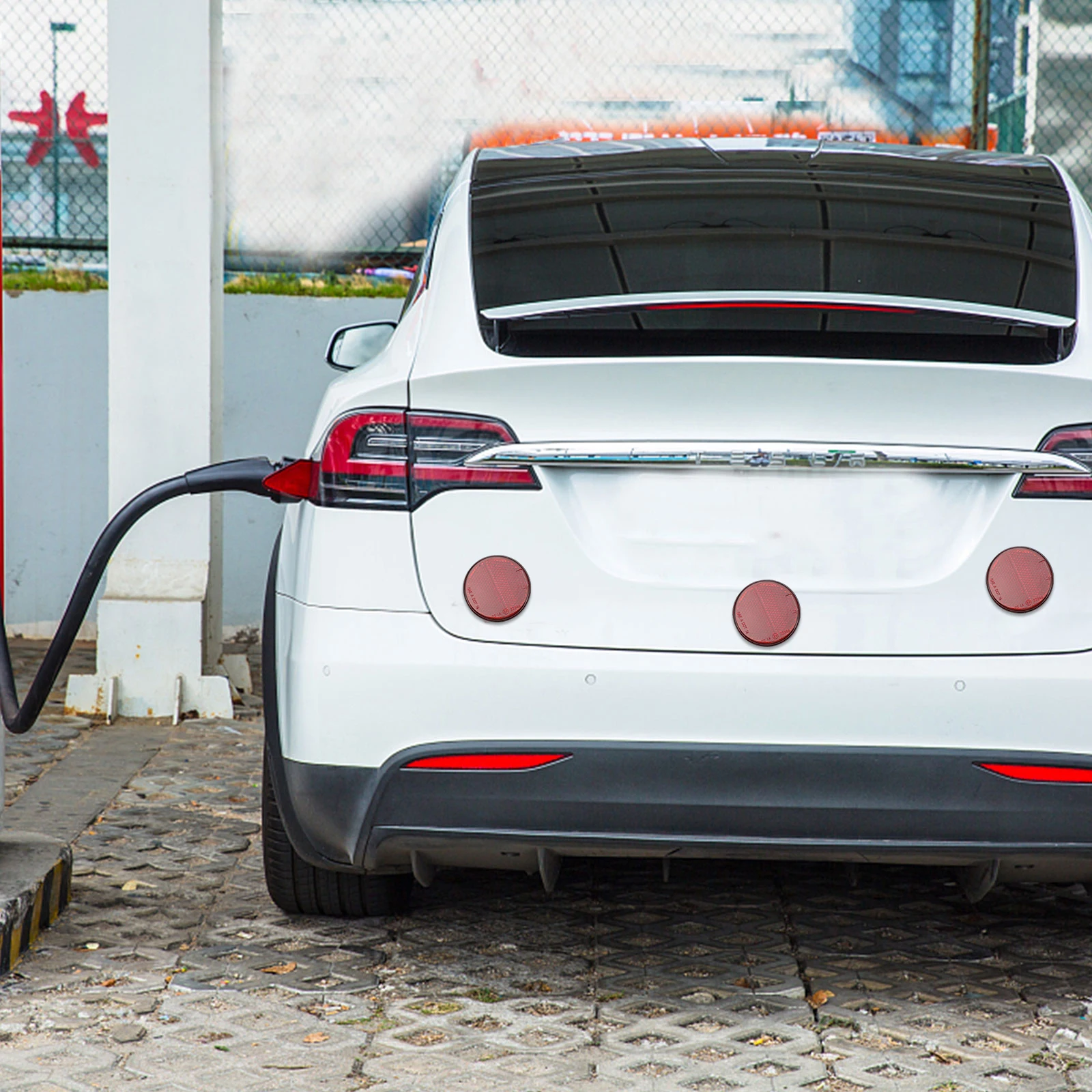 

8pcs Reflectors For Trailers Screw On Red Round Car Reflector Waterproof Durable Vehicle Warning Signs Trucks Rvs Campers Bikes