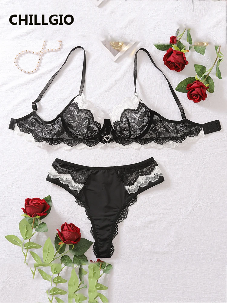 

CHILLGIO женский кружевной бюстгальтер на косточках, короткий костюм, прозрачный пуш-ап, сексуальное женское белье, интимное порно, нижнее белье для взрослых, комплект с бюстгальтером и трусиками