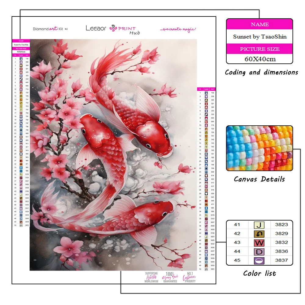 5d Diy Diamond Painting Koi Picture Full Diamond Mosaic Embroidery Cross Stitch Diamonds Art Painting Kits Home Decoration Gift