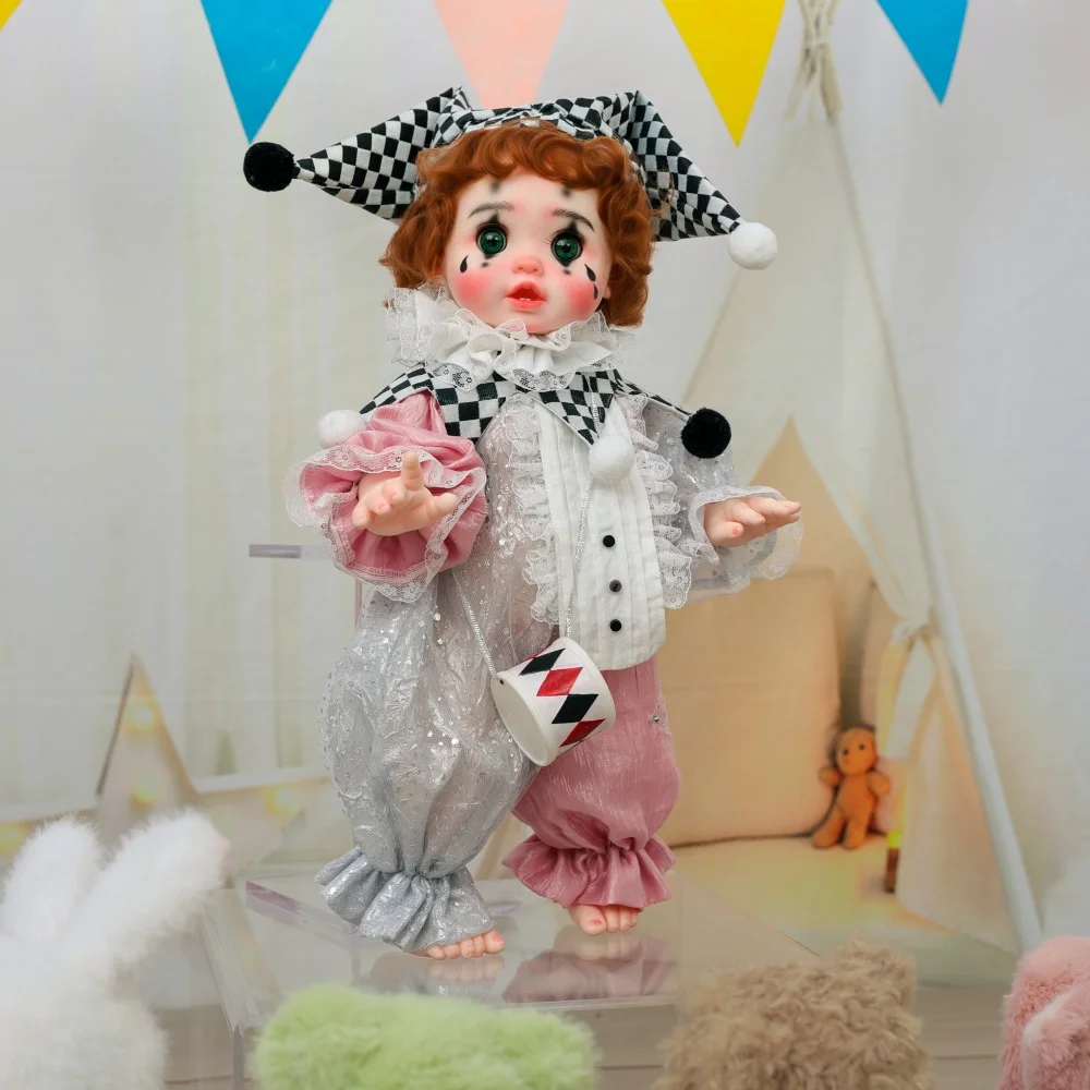 Cloveray 18 polegada bonito e realista reborn bebê boneca palhaço conjunto boneca de vinil brinquedo coleção hobbies alta qualidade artesanal presentes do miúdo