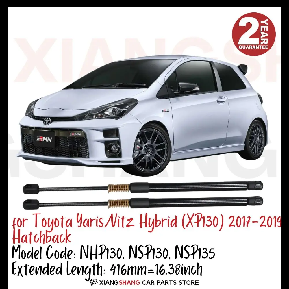 2pcs Rear Tailgate Damper for Toyota Yaris/Vitz Hybrid (XP130) 2017-2019 Hatchback WITH SPRING Trunk Boot Gas Charged Gas Struts