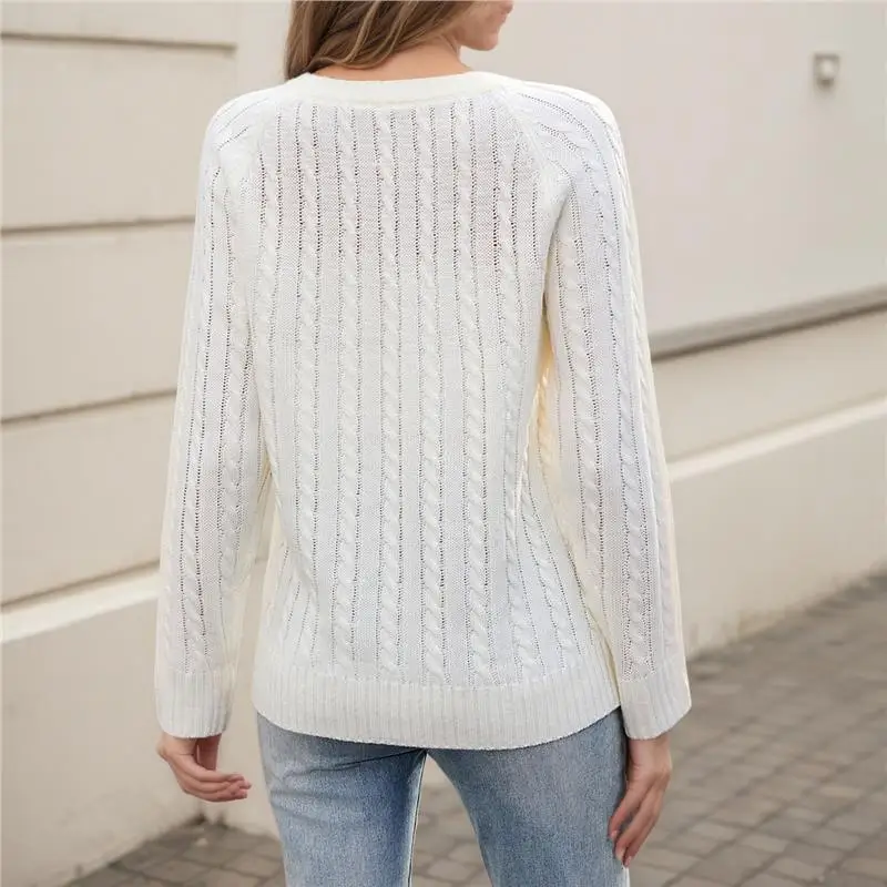 

Вязаный свитер Vntine's Day, круглый, женский, с надписью, Long Sve Commute Faion, цельный, осенний, с...