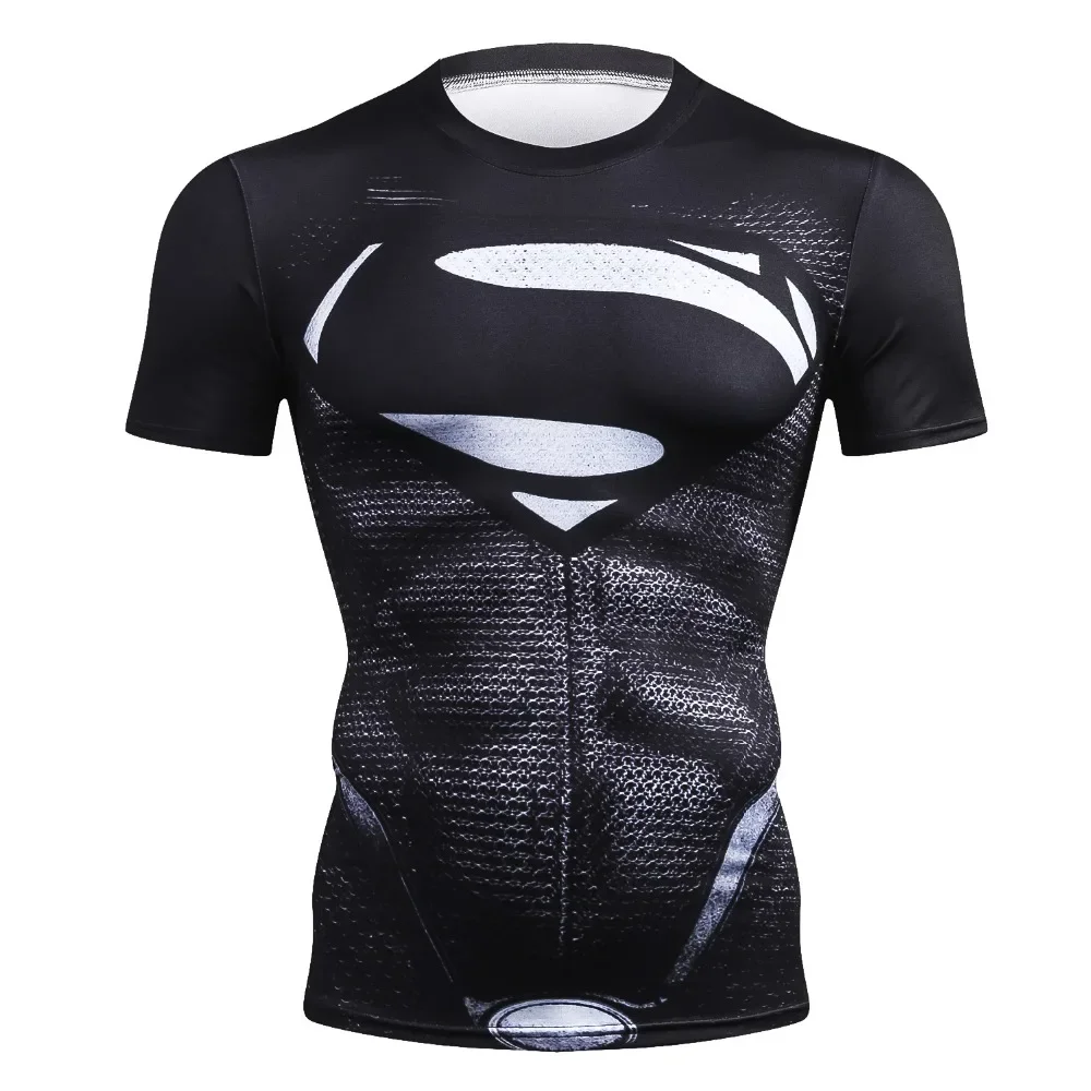 Fitness Compression T-Shirt Men Short Sleeve 3D Exercise Tops Men T Shirt Summer Fashion Casual Tshirt