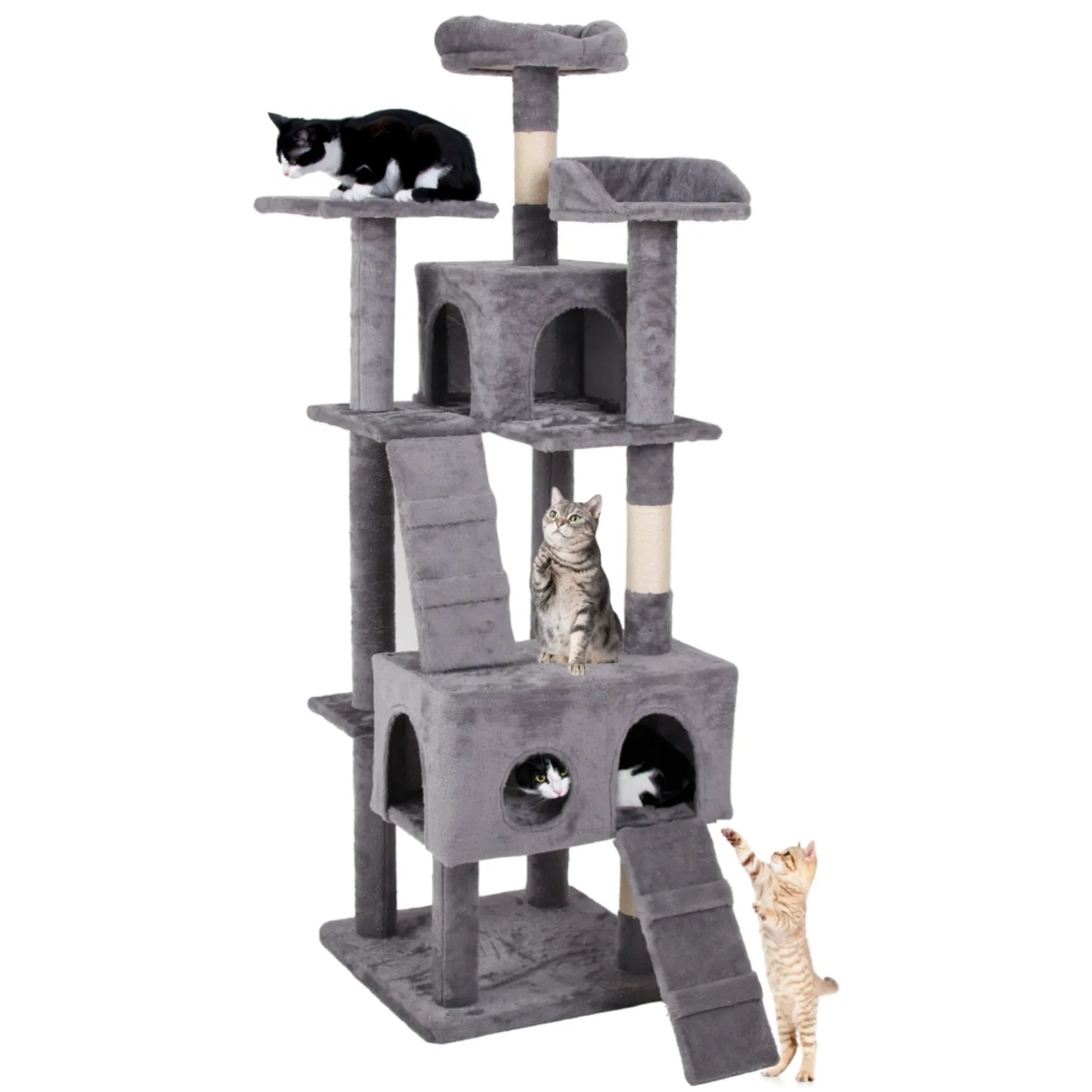 

Cat Climbing Frame - Multi-Level Cat Activity Tower with Scratching Posts, Cozy Condos, and Play Areas for Indoor Cats