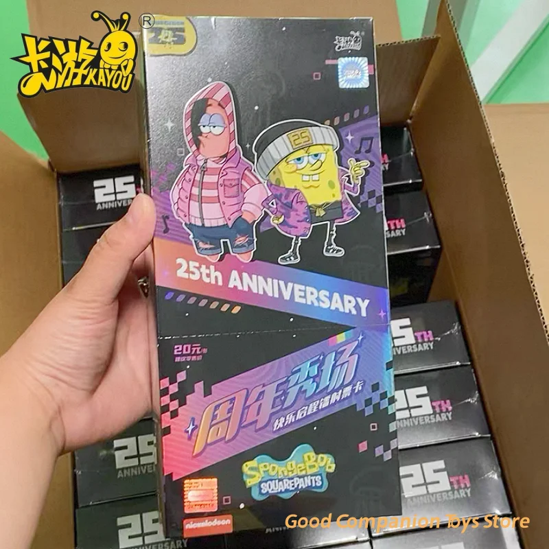 

Подлинная коллекция каватов Spongebob Squarepants KAYOU, лазерная карточка для билетов, счастливый выпуск, юбилейное шоу, коллекция периферийных устройств с героями мультфильмов