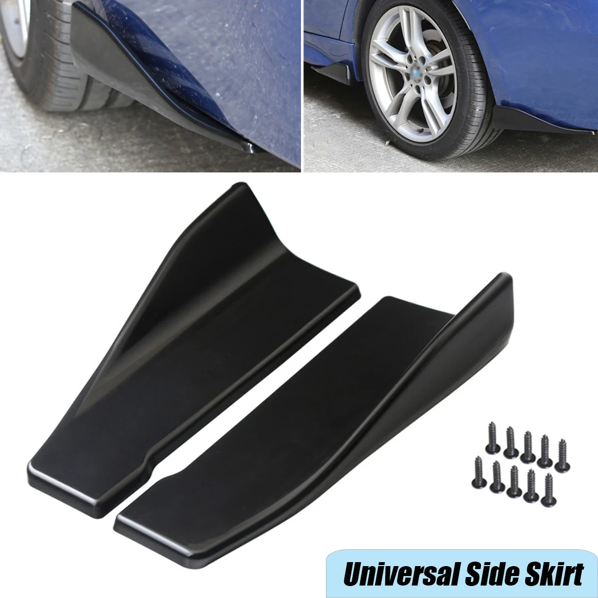 Universal For VW MK7 MK6 Golf 6 Golf 8 Audi A3 B8 Q3 Mazda CX-3 Rear Bumper Side Skirt Splitter Winglet Canards Car Accessories