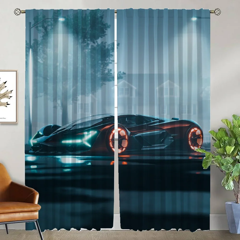 L-lamborghinis Home Interior Curtains For Camera Blackout Curtain For Room 2 Panel Shades Halloween Decoration Partition LivingC