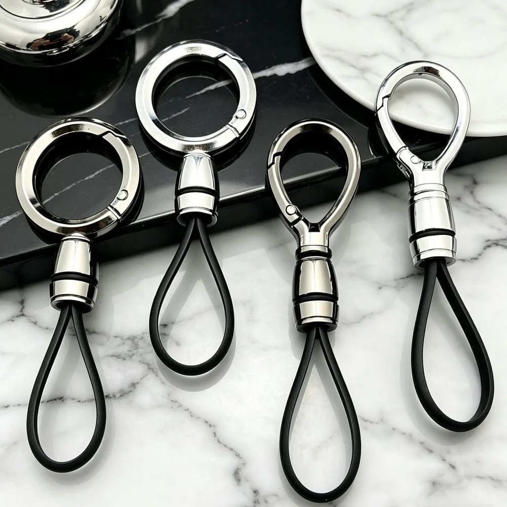 

Simple Business Metal Keychain Stainless Steel Anti Lost Buckle Car Key Ring Bag Pendant Fashion Gift for Men Women