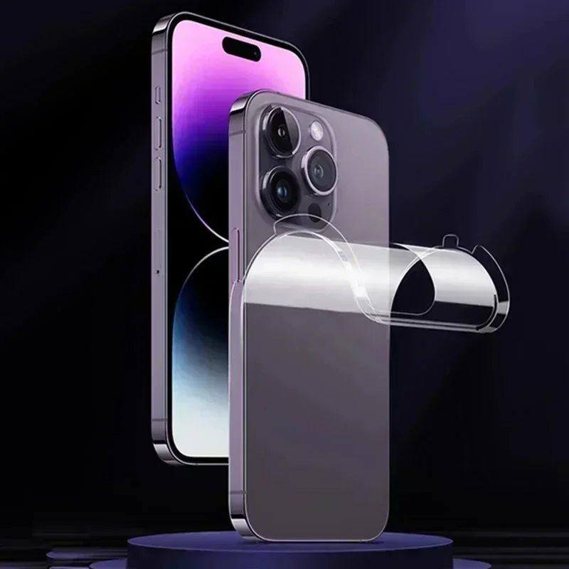 Full Cover Hydrogel Back Film for IPhone 14 13 12 Pro Max 13 Mini Clear Back Screen Protector Side Frame Film for iPhone 14 Plus image 3