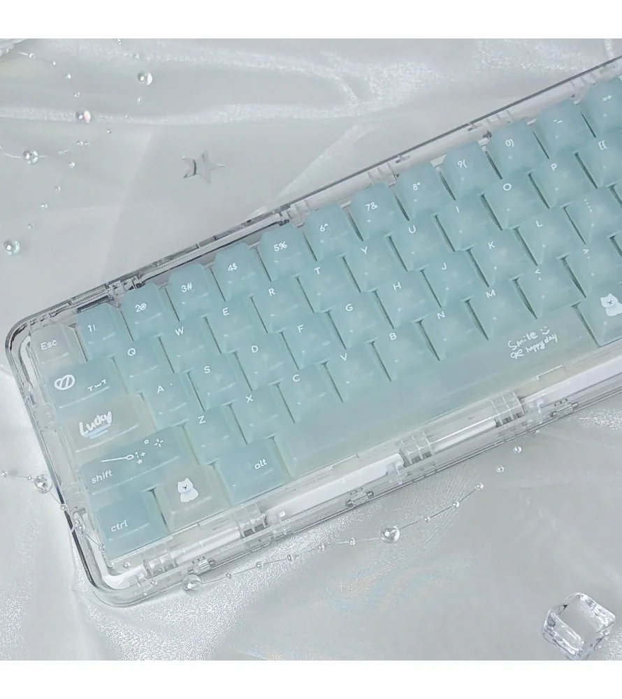 Wooting Blue and White/Pink Flash Handbook Diary PC Fog Transparent Keycap UV Printing Original High Shield Mechanical