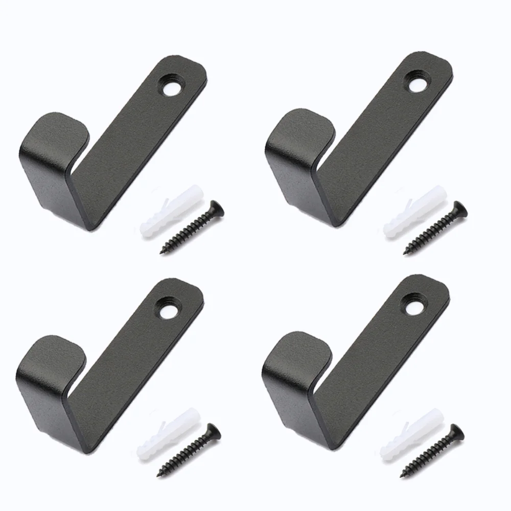 4 Stuks Heavy Duty Roestvrij Staal Zwarte J Haken Muur Mount Opknoping Utility Haak Jas Zware Stalen Roestvrij Ophangdeur