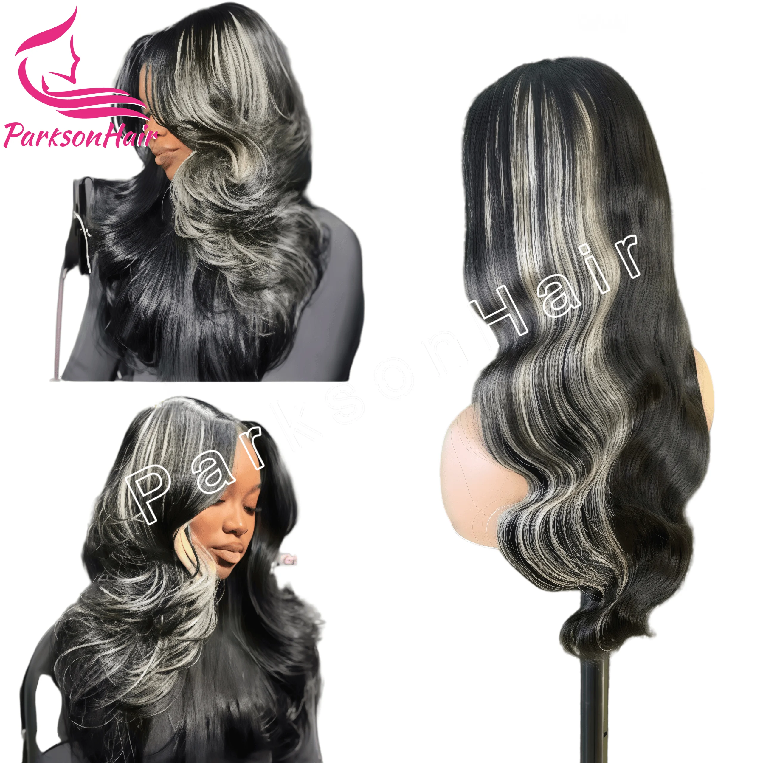 Blonde/Black Body Wave Human Hair Wigs 2x6 Lace Closure Wig Pre Plucked Brazilian 13x4 Lace Front Wig For Women 100% Human Hair