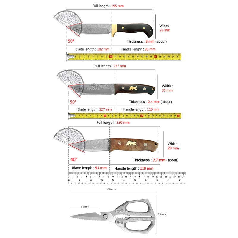 Damascus VG10 Steel Knife wood Handle Fixed blade knife Fruit Knife Sharp Chef Knives Meat Fruits Vegetables BBQ Cooking Knife view 2