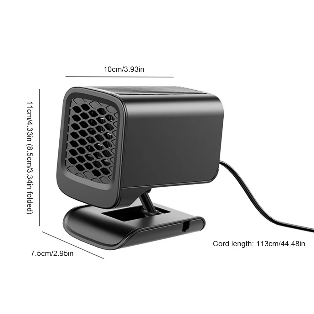 مروحة سخان السيارة المحمولة 360 ° سدادات مروحة تسخين السيارة القابلة للدوران إلى مروحة تسخين تبريد ولاعة السجائر للزجاج الأمامي #6