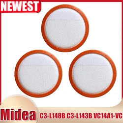 HEPA Filter for Midea C3-L148B C3-L143B VC14A1-VC Replacement Washable Vacuum Cleaner Round HV Filter Cotton 146 mm