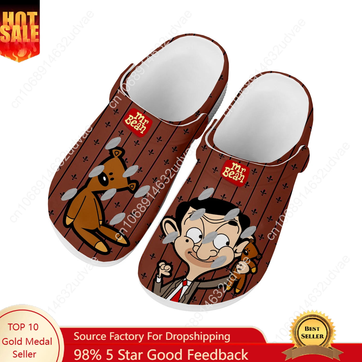 

M-Mr B-Bean Water Shoes Mens Womens High Quality Fashion Home Garden Clogs Customizd Sandals Beach Breathable Hole Slippers