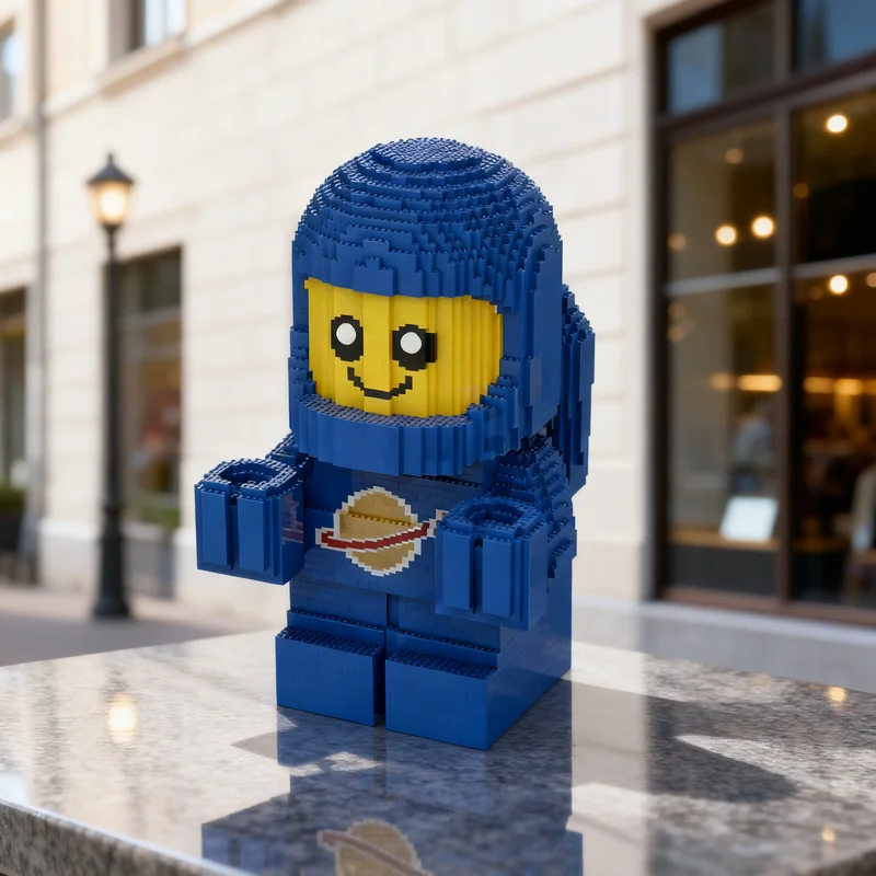 

8562 деталей MOC: Гигантская классическая синяя космическая скульптура, модель из строительных блоков, подарок для самостоятельной сборки, креативный коллекционный декор премиум-класса