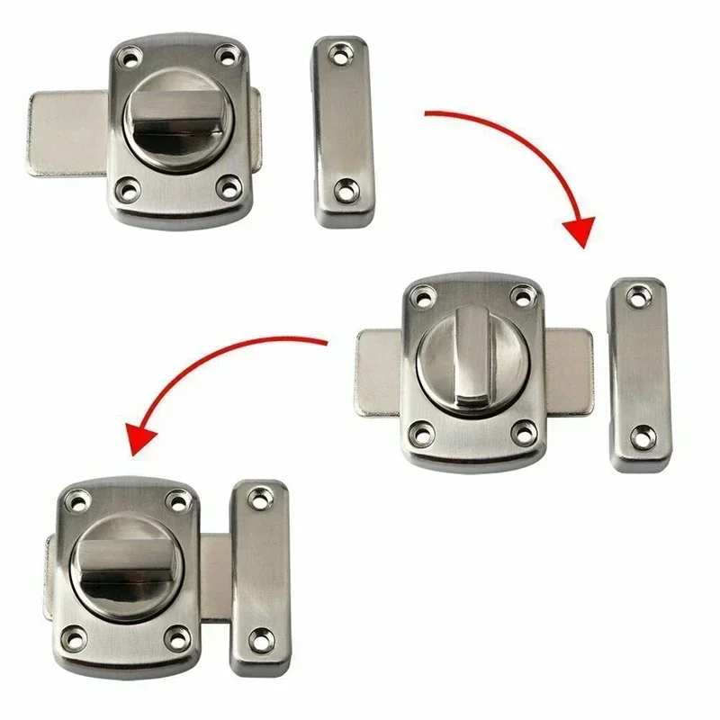 WC Latch Vacant Engaged Door Lock Toilet Shower Cubicles & Bathroom Turn Twist Bolt Privacy Catch Latch Easy Installation