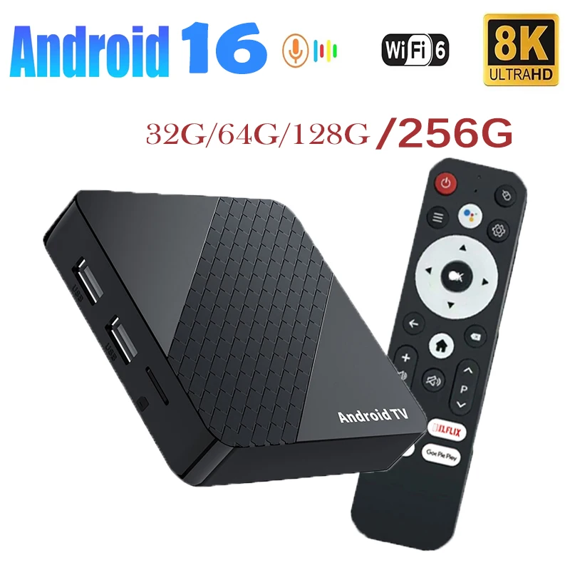 

X10 Android 16.0 ТВ-приставка Rockchip RK3518 4K 2.4G 5G двухдиапазонный Wi-Fi 6 256 ГБ большой Rom BT5.4 8K глобальный медиаплеер телеприставка