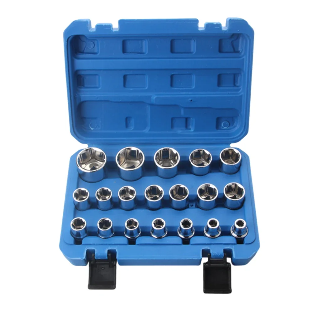 19pcs Socket Set Repair Tool Kit Mechanic Tools Convenient Storage Frosted Or Smooth Finish High Hardness Material