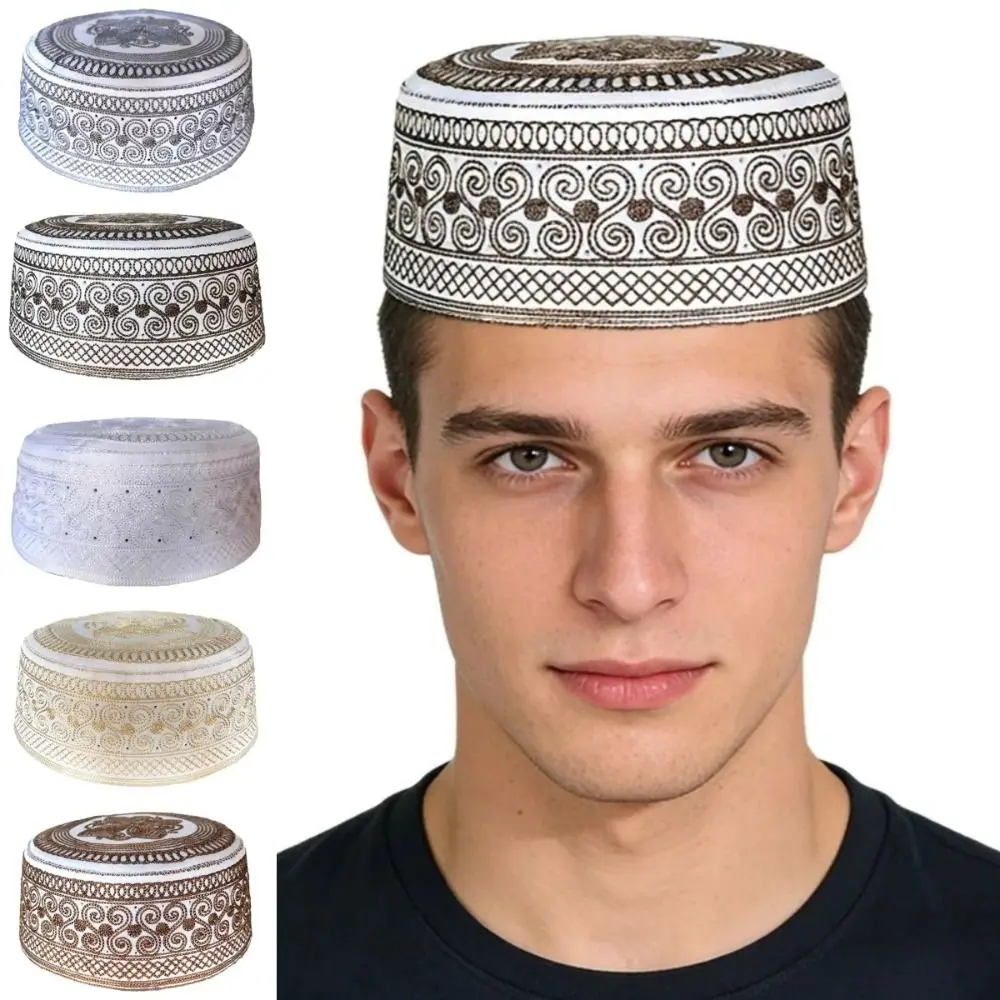 

Арабский головной убор: традиционная мусульманская шапка в этническом стиле, круглая молитвенная шапка, дышащая тонкая шапка для поклонения, для исламских мероприятий