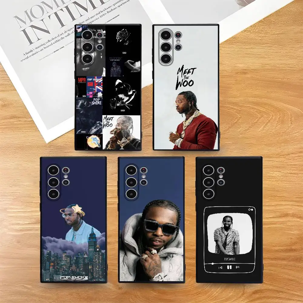 Coque de téléphone Rapper P-Pop Smoke, étui en TPU souple et respectueux de la peau, Compatible avec Samsung S21/S22/S23/S24/S25 FE/Plus/Ultra
