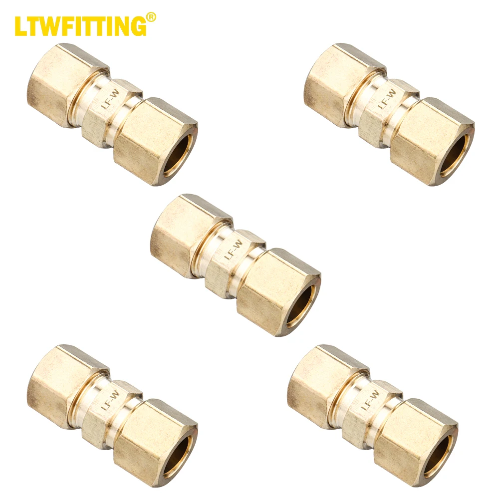 LTWFITTING LF 1/2-Inch OD Compression Union, Brass Compression Fitting (Pack of 5)