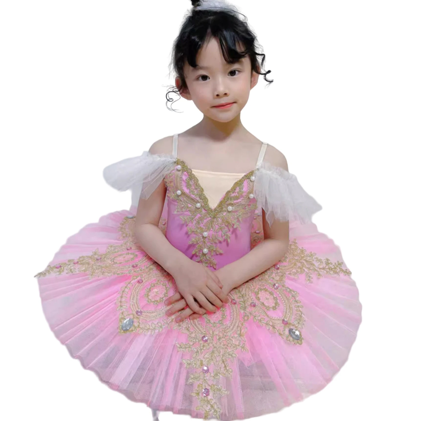 White Swan Lake Professional Ballet Tutu Girls Platter Pancake Tutu Ballerina Party Dress Child Kids Ballet Dance Costume