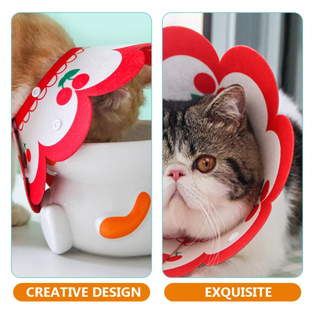 

Cat Recovery Collar Felt Soft Adjustable Supple Comfortable Breathable Anti-Licking Anti-Bite Protective Surgery Postoperative