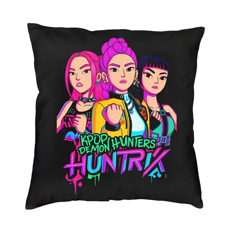 

Мягкая наволочка Kpop Demon Hunter Huntrix для девочек, украшение на заказ, квадратный чехол для подушки 40x40, наволочка для дивана