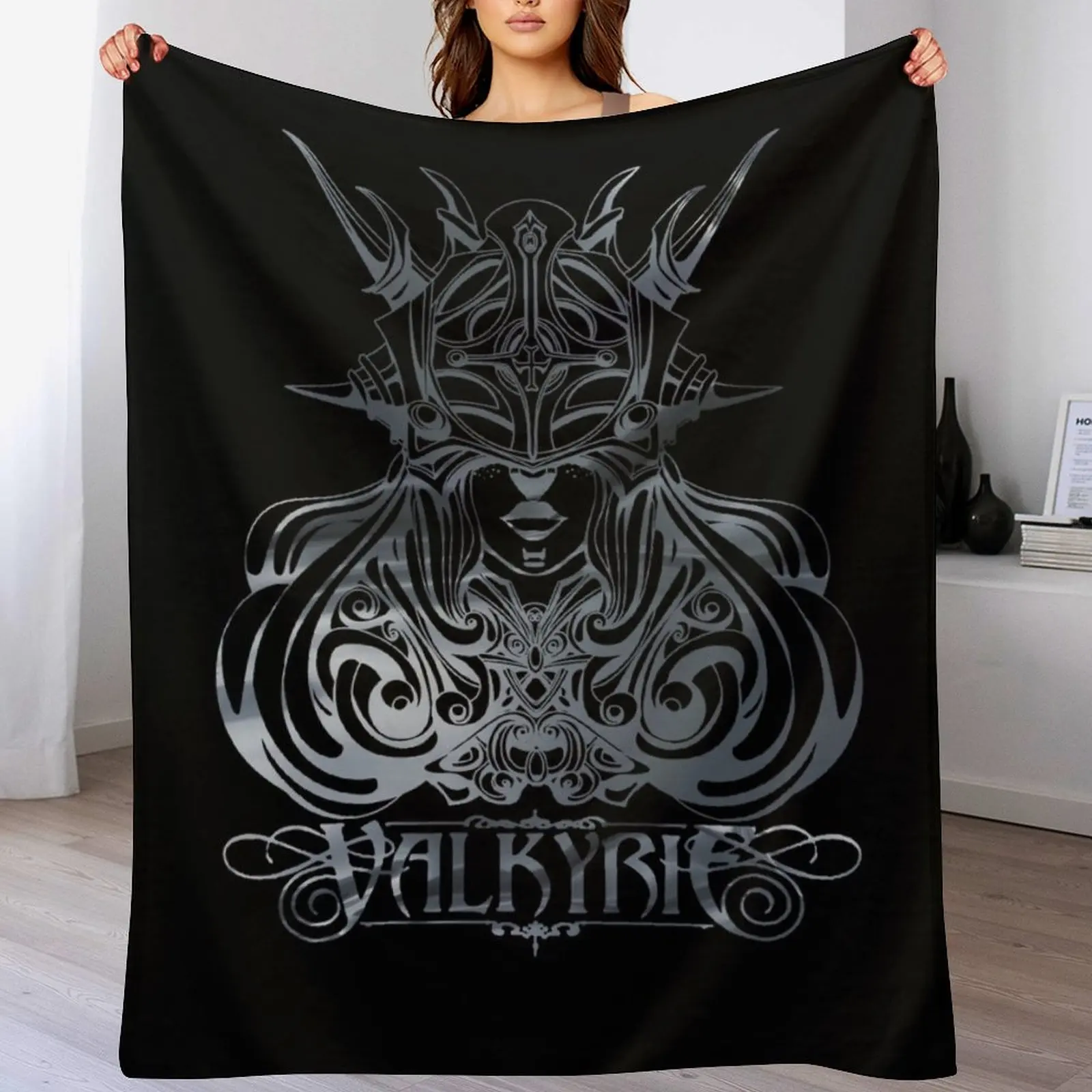 

Valkyrie Warrior Throw Blanket Soft Sherpa Fleece Warm Blanket for Winter