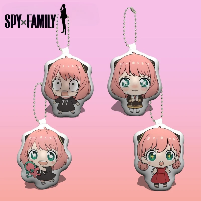 

SPY FAMILY Anya Forger Anime Cartoon Cute Plush Doll Keychain Kawaii Two-Dimensional Backpack Decoration Accessory Keyring Gift