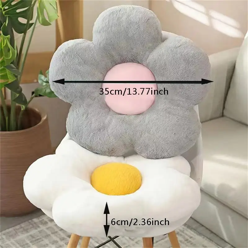 Cushion Practical 35cm Kawaii Colorful Flower Plush Pillow Soft Sunflower Plant Mat Stuffed Sofa Bed Sleeping Back Decor Gifts