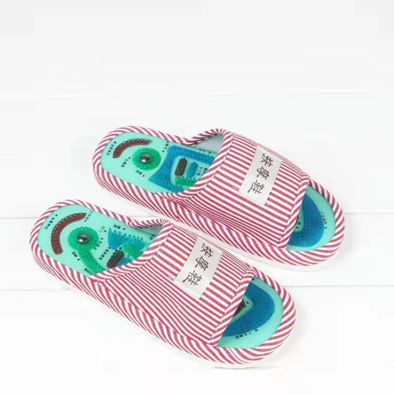 1 Pair of Acupuncture Foot Massage Shoes Men's and Women's Slippers Health Shoes Acupressure Magnetic Sandals Acupuncture Foot C