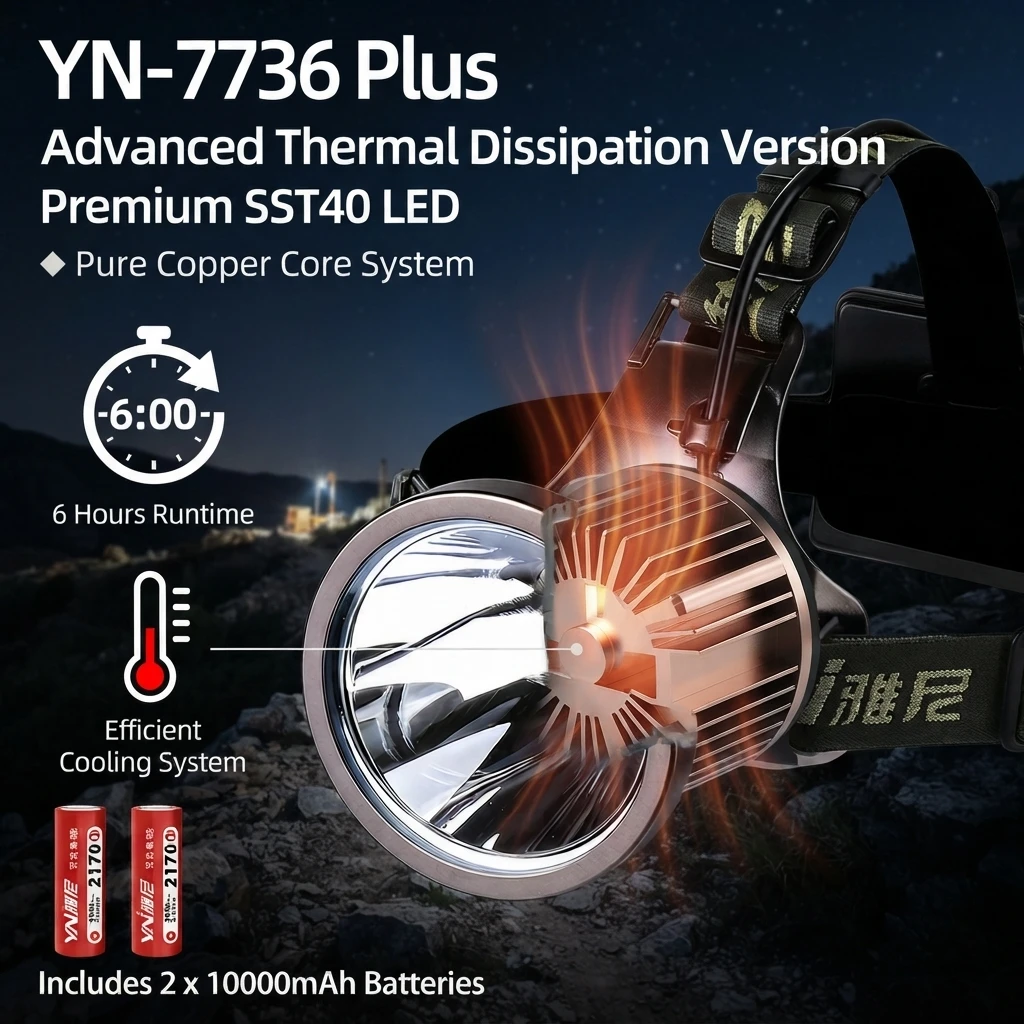 Rechargeable LED Headlamp, Constant Current 2000LM Super Bright Headlight, Long Runtime USB-C Head Torch for Outdoor