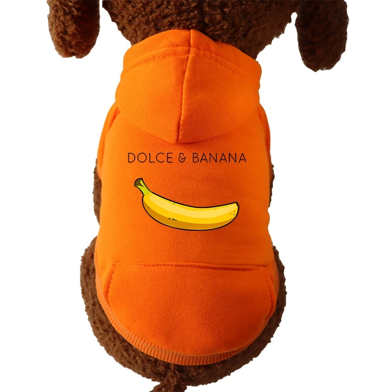 DOLC & BANANA-ropa para mascotas, sudaderas con capucha estampadas para perros, abrigo cálido de invierno para perros grandes, chaqueta, suéter para cachorros, ropa de Bulldog Francés